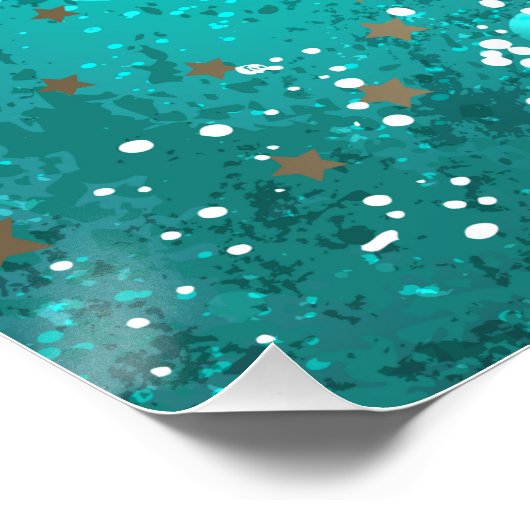 ミントターコイズフォイルの背景 ポスター (コーナー)