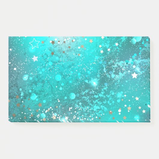 ミントターコイズフォイルの背景 ポストイット (正面)