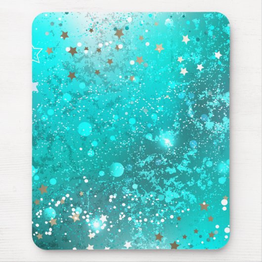 ミントターコイズフォイルの背景 マウスパッド (正面)