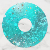 ミントターコイズフォイルの背景 ワイングラスタグ (裏面)