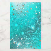 ミントターコイズフォイルの背景 ワインラベル (シングルラベル)