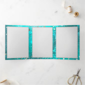 ミントターコイズフォイルの背景 三つ折りプログラム (内部)