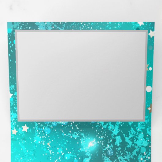 ミントターコイズフォイルの背景 三つ折り招待状 (内部最初)