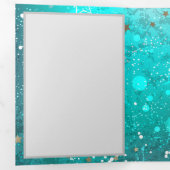 ミントターコイズフォイルの背景 三つ折り案内状 (内部最初)