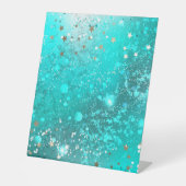 ミントターコイズフォイルの背景 台座サイン (正面)