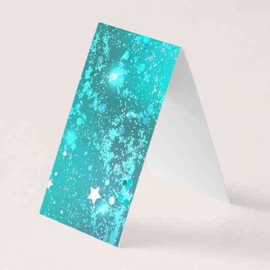 ミントターコイズフォイルの背景 名刺 (正面)