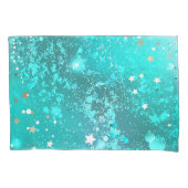 ミントターコイズフォイルの背景 枕カバー (正面左)