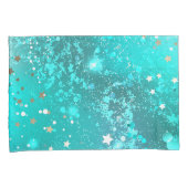 ミントターコイズフォイルの背景 枕カバー (正面右)