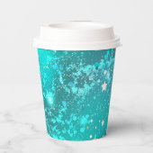 ミントターコイズフォイルの背景 紙コップ (裏面)