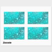 ミントターコイズフォイルの背景 長方形シール (シート)