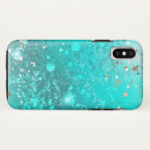 ミントターコイズフォイルの背景 Case-Mate iPhoneケース (裏面(横))