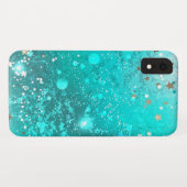 ミントターコイズフォイルの背景 Case-Mate iPhoneケース (裏面(横))