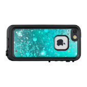 ミントターコイズフォイルの背景 LifeProof iPhoneケース (裏面横)
