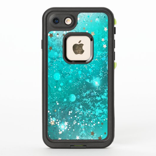 ミントターコイズフォイルの背景 LifeProof iPhoneケース (裏面)
