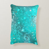 ミントターコイズフォイル背景 アクセントクッション (裏面(縦))