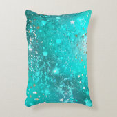 ミントターコイズフォイル背景 アクセントクッション (正面(垂直))