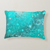 ミントターコイズフォイル背景 アクセントクッション (裏面)