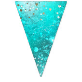 ミントターコイズフォイル背景 バンティングフラッグ (第2の旗)