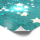 ミントターコイズフォイル背景 ポスター (コーナー)