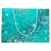 ミントターコイズフォイル背景 ラージペーパーバッグ (裏面)