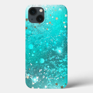 ミントターコイズフォイル背景 iPhone 13ケース