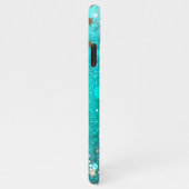 ミントターコイズフォイル背景 iPhoneケース (右側)