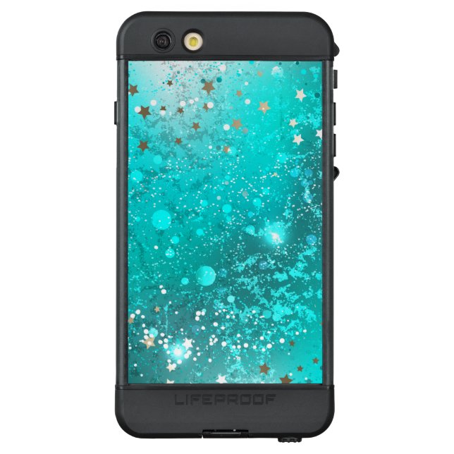 ミントターコイズフォイル背景 LifeProof iPhoneケース (裏面)