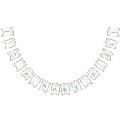 ミントターコイズボーイ赤ちゃんシャワーのバンティングバナー バンティングフラッグ (全)