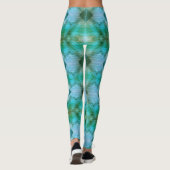 ミントターコイズ抽象芸術幾何学的パターンレギンス レギンス (裏面)