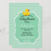 ミントダックベビーシャワー招待状 男女兼用 招待状 (正面/裏面)