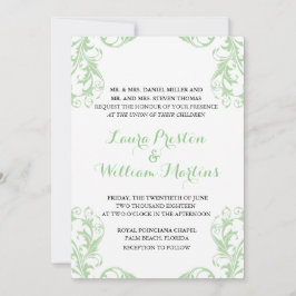 ミントダマスウェディング招待状 招待状