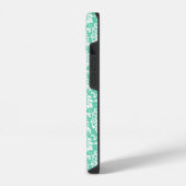 ミントダマスクグレー モノグラム 名前 iPhoneケース (左側面)
