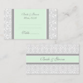 ミントダマスコウェディングテーブルプレイスセッティングカード プレイスカード (正面/裏面)