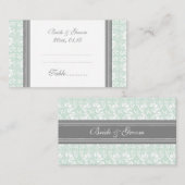 ミントダマスコウェディングテーブルプレイスセッティングカード プレイスカード (正面/裏面)