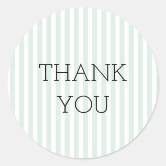 ミントチキングストライプステッカーありがとう ラウンドシール