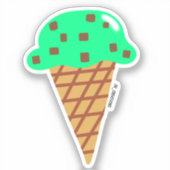 ミントチョコレートチップアイスクリームコーン シール (正面)