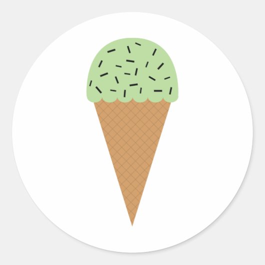 ミントチョコレートチップアイスクリームコーン ラウンドシール (正面)