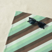 ミントチョコレートチップカラーブロックストライプ製品 ビーチタオル (インサイチュ)