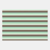 ミントチョコレートチップカラーブロックストライプ製品 ラッピングペーパーシート (正面)