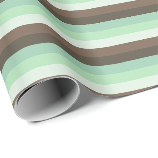 ミントチョコレートチップカラーブロックストライプ製品 ラッピングペーパー (ロールコーナー)