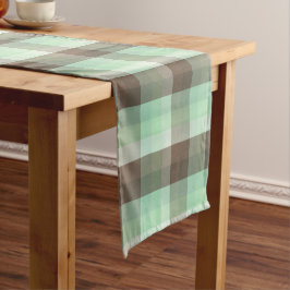 ミントチョコレートチップカラーブロックプレイドストライプ製品 ショートテーブルランナー