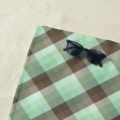 ミントチョコレートチップカラーブロックプレイドストライプ製品 ビーチタオル (インサイチュ)