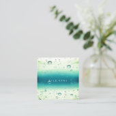 ミントティファニーホワイト抽象芸術ウォーター海ボール スクエア名刺 (スタンド正面)