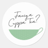 ミントティーカップ封筒用シール&お気に入りバッグステッカー ラウンドシール (正面)