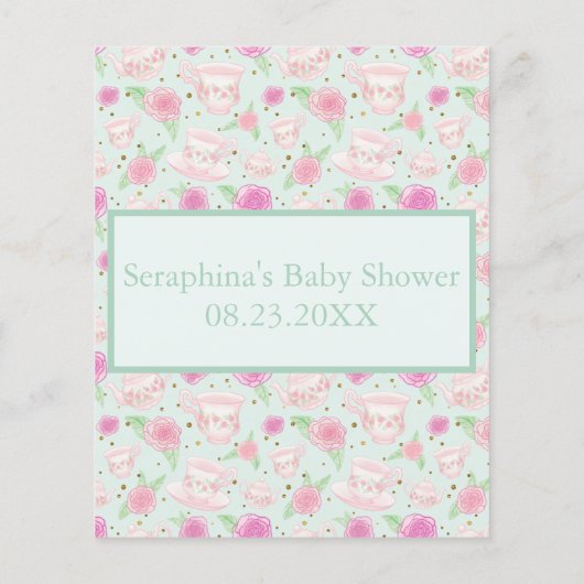 ミントティーパーティーベビーシャワー予測とアドバイス (裏面)