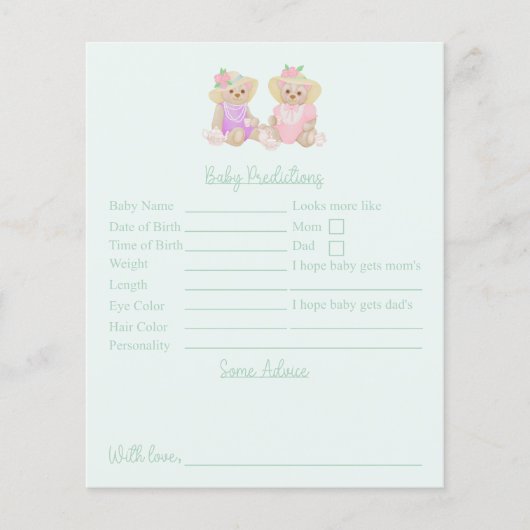 ミントティーパーティーベビーシャワー予測とアドバイス (正面)