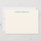 ミントティール(緑がかった色)の幾何ドットパパーソナライズされたターン名 ノートカード (正面)