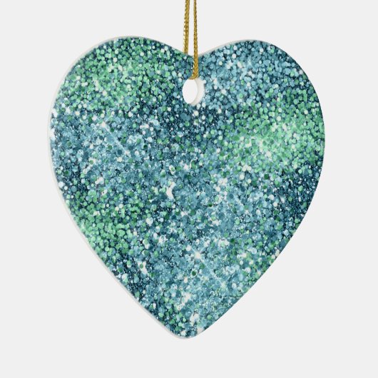 ミントティール(緑がかった色)アクアスパークルマーメイドグリッター セラミックオーナメント (右)