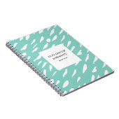 ミントティール(緑がかった色)ブラシストロークのパターン。モダン抽象芸術 ノートブック (右側)