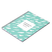 ミントティール(緑がかった色)ブラシストロークのパターン。モダン抽象芸術 ノートブック (左側)